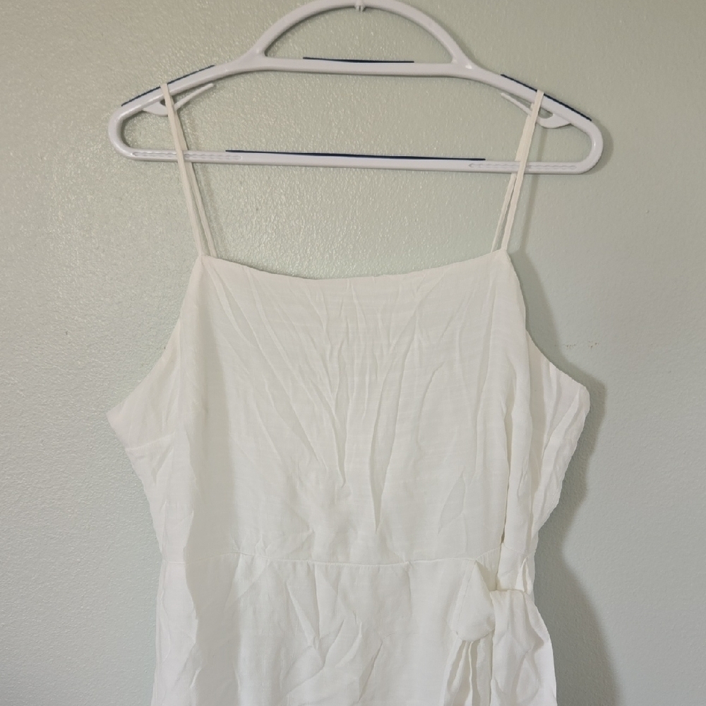 Nine West | White Spaghetti Strap Faux Wrap Mini Dress Size XL